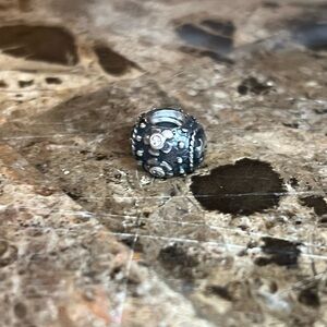 Elegant Pandora  Silver Bead Charm with pink CZ